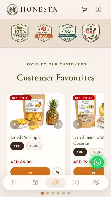 Screenshot of honesta.ae