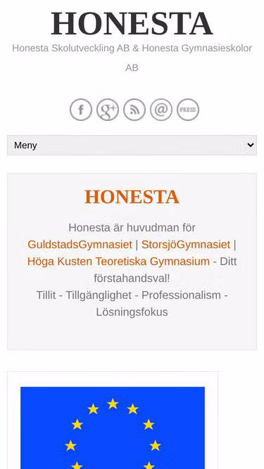 Screenshot of honesta.se