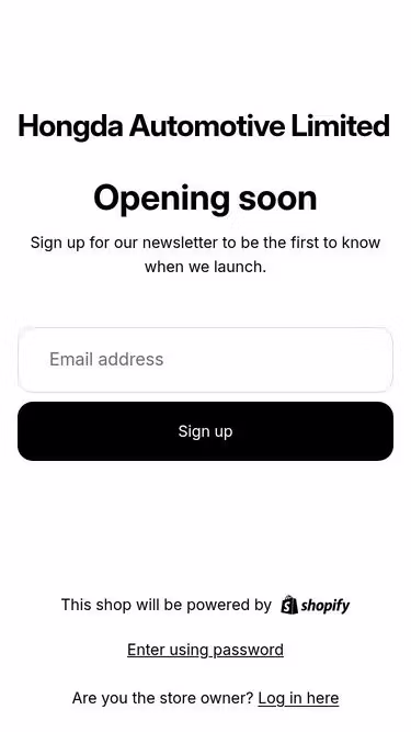Screenshot of hongda.co.ke