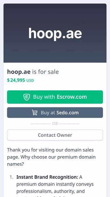 Screenshot of hoop.ae