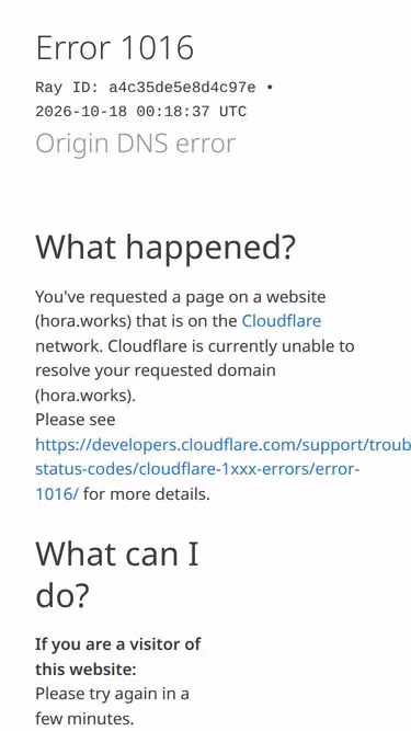 Screenshot of hora.works