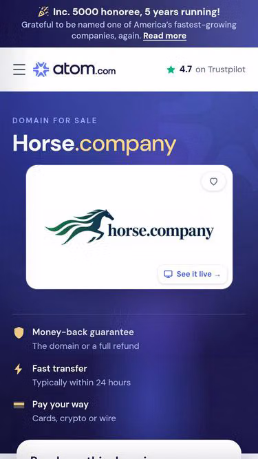 Screenshot of horse.company