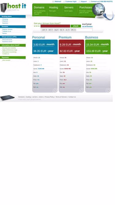 Screenshot of hostit.bg