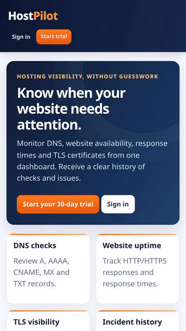 Screenshot of hostpilot.co.ke