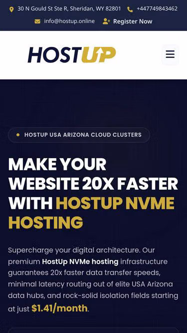 Screenshot of hostup.online
