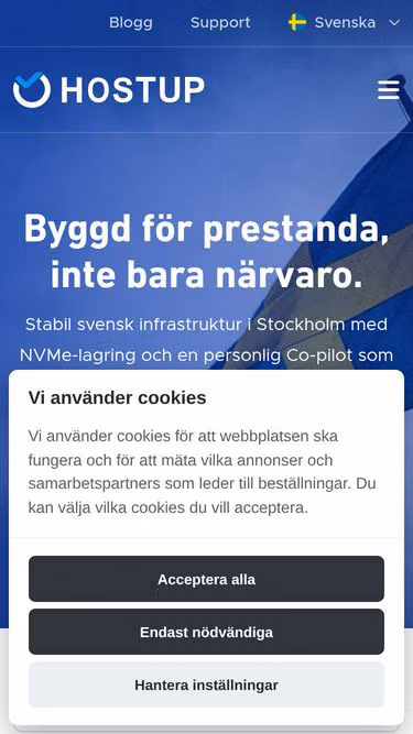 Screenshot of hostup.se