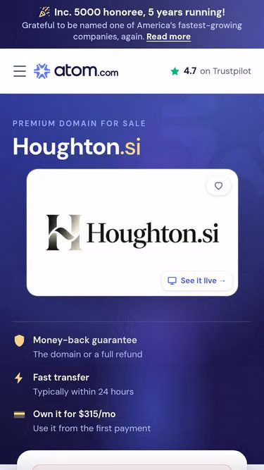 Screenshot of houghton.si