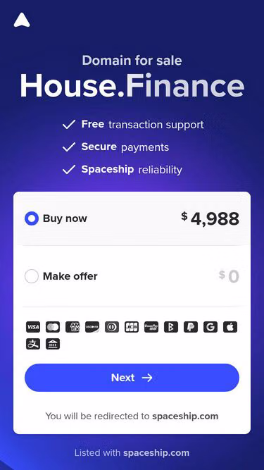 Screenshot of house.finance