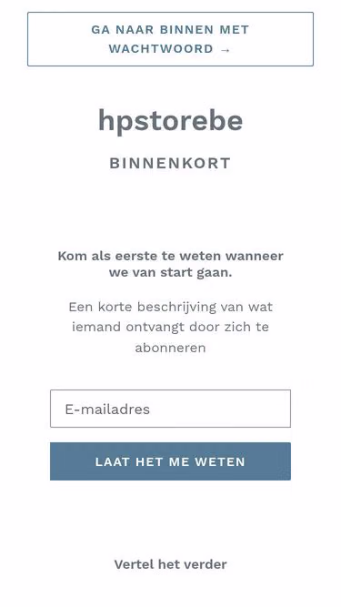 Screenshot of hpstore.be