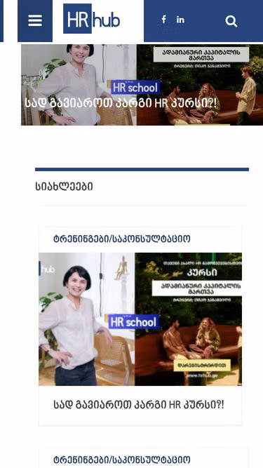 Screenshot of hrhub.ge