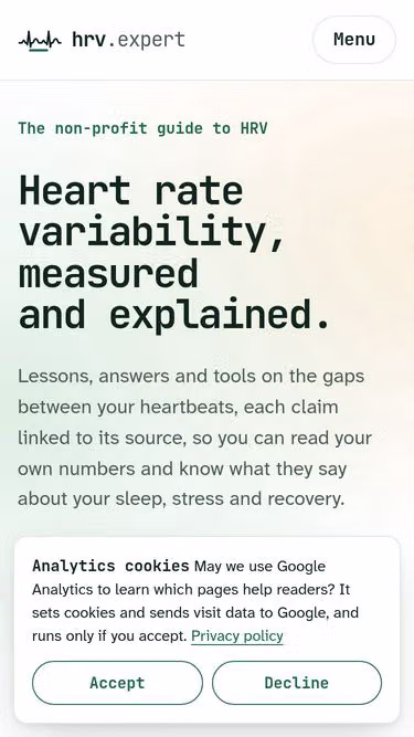 Screenshot of hrv.expert