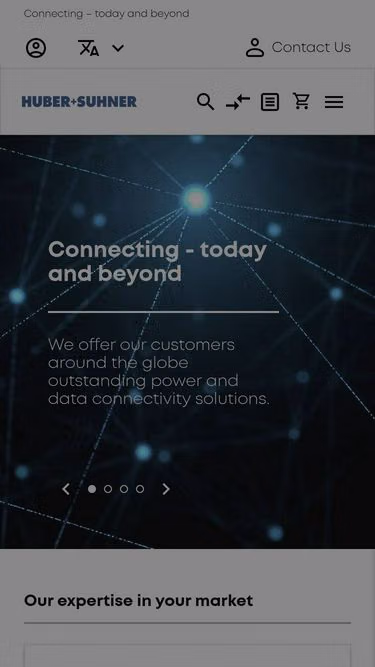 Screenshot of hubersuhner.com.ar