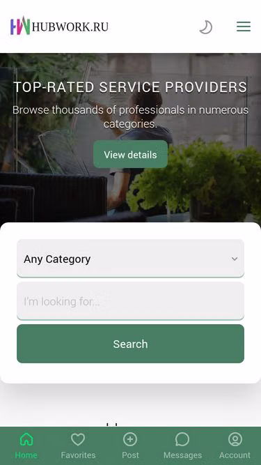 Screenshot of hubwork.ru