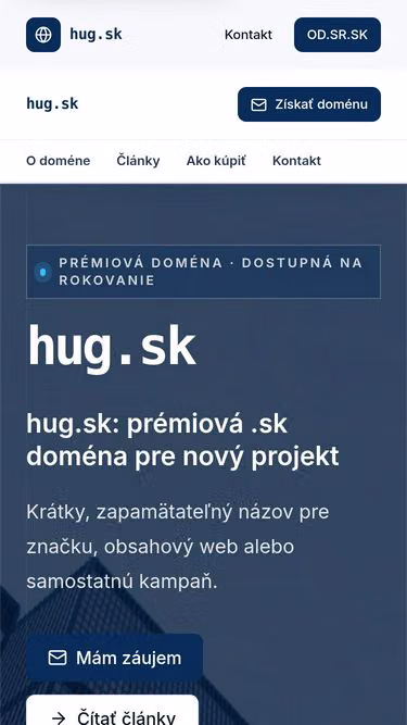 Screenshot of hug.sk
