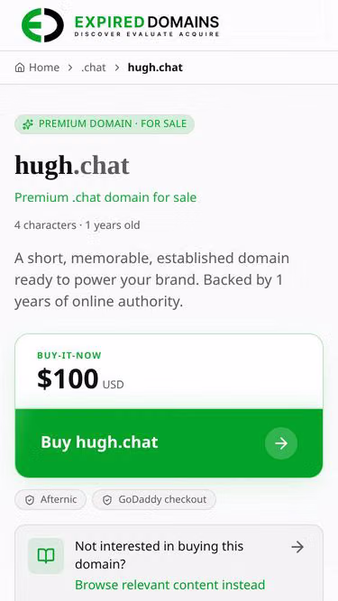 Screenshot of hugh.chat