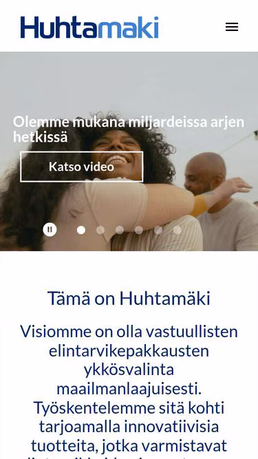 Screenshot of huhtamaki.fi