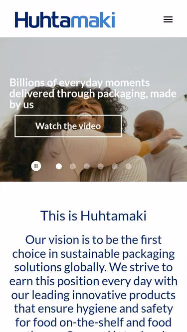 Screenshot of huhtamaki.it