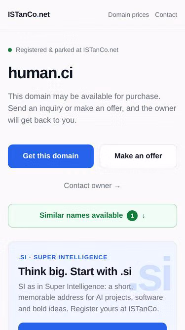 Screenshot of human.ci
