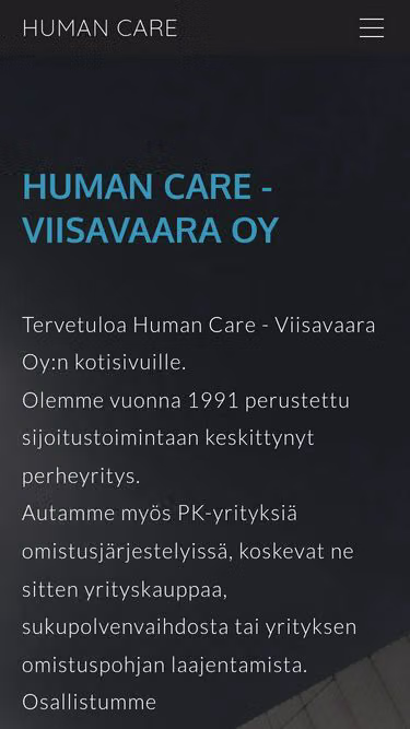 Screenshot of humancare.fi