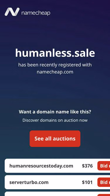 Screenshot of humanless.sale