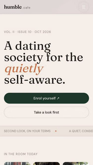 Screenshot of humble.cafe