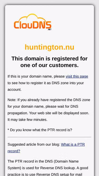 Screenshot of huntington.nu