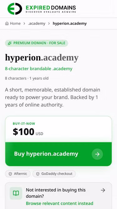Screenshot of hyperion.academy