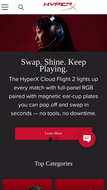 Screenshot of hyperx.co.uk