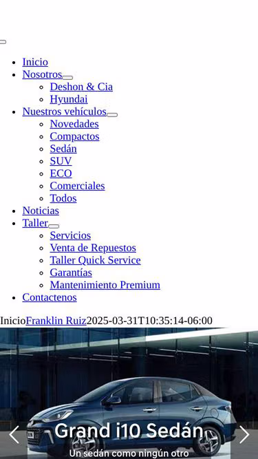 Screenshot of hyundai.com.ni