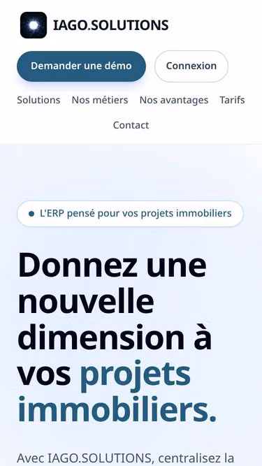 Screenshot of iago.solutions