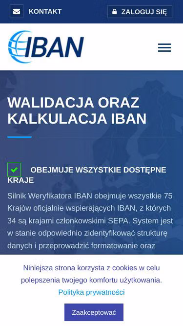 Screenshot of iban.pl