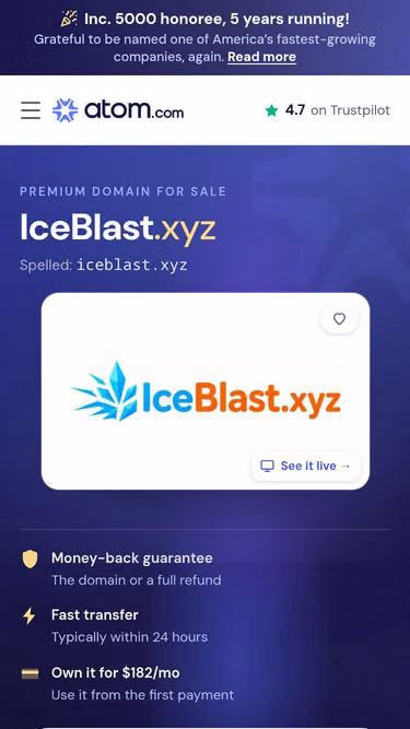 Screenshot of iceblast.xyz