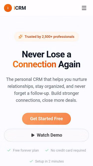 Screenshot of icrm.one