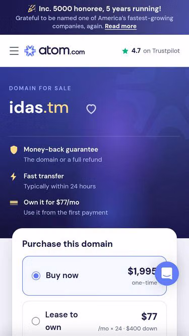 Screenshot of idas.tm