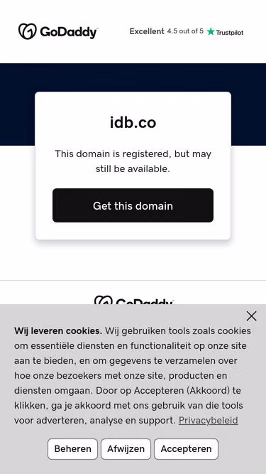 Screenshot of idb.co