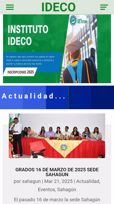 Screenshot of ideco.edu.co
