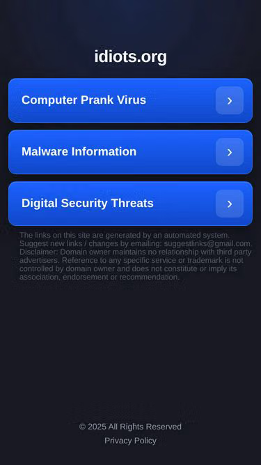 Screenshot of idiots.org