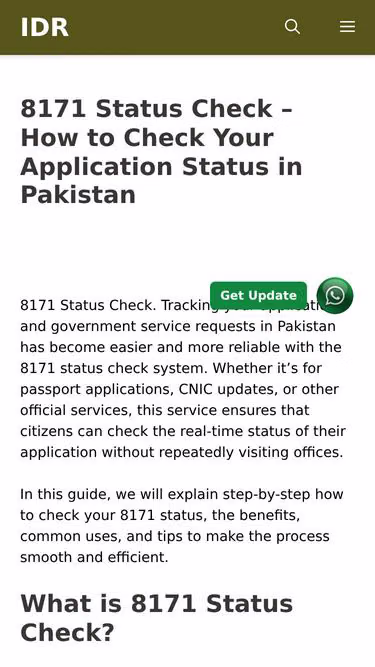 Screenshot of idr.com.pk