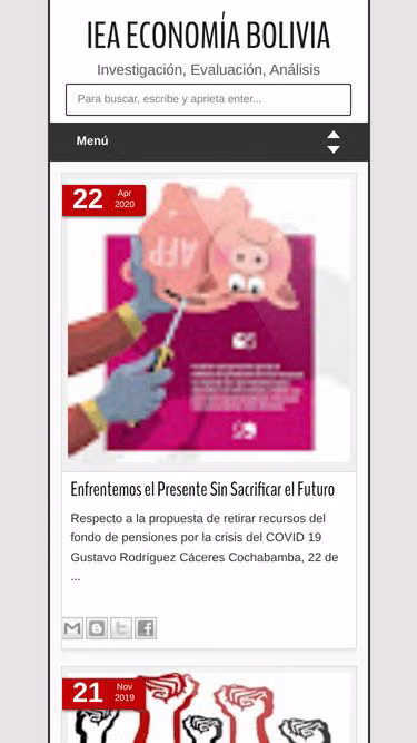Screenshot of iea.economia.bo