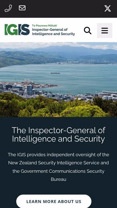 Screenshot of igis.govt.nz