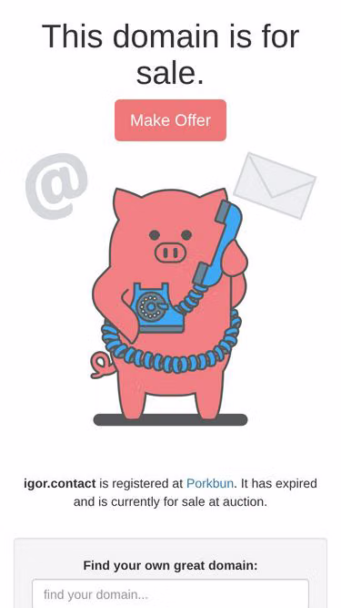 Screenshot of igor.contact