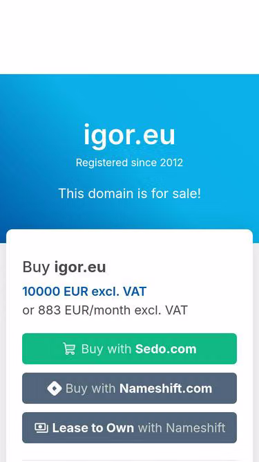 Screenshot of igor.eu
