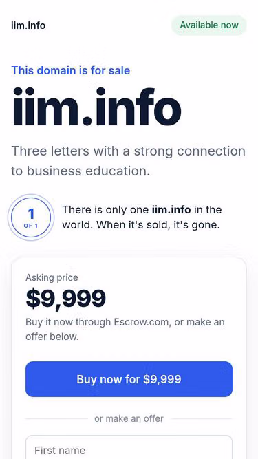 Screenshot of iim.info