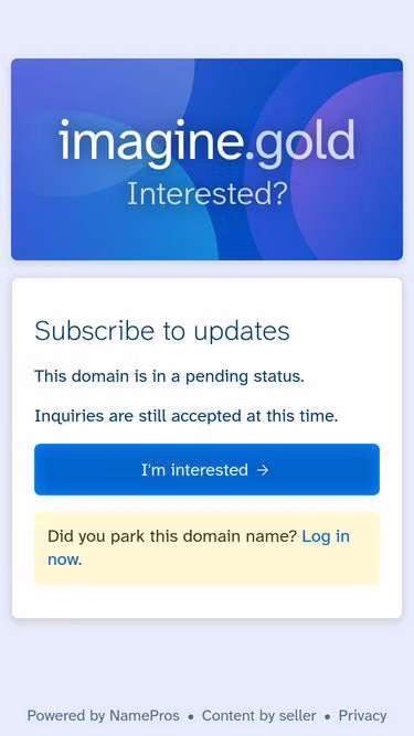 Screenshot of imagine.gold