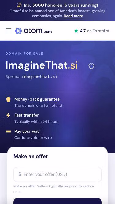 Screenshot of imaginethat.si