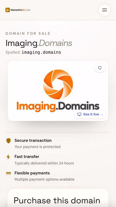 Screenshot of imaging.domains