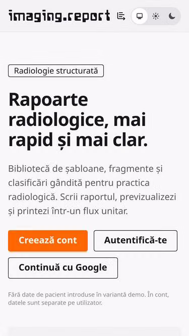 Screenshot of imaging.report