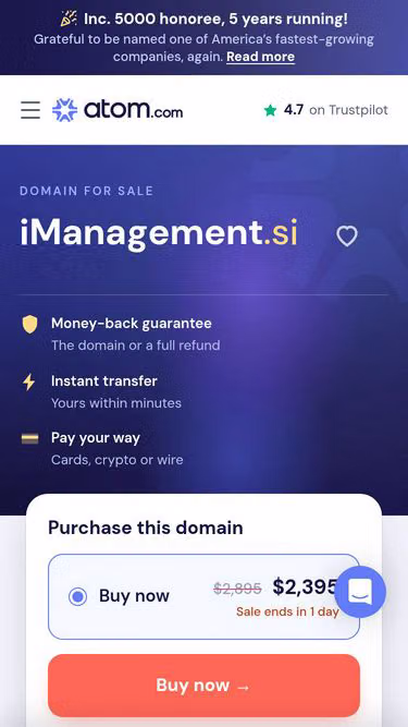 Screenshot of imanagement.si
