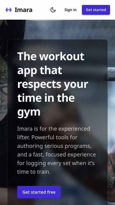Screenshot of imara.fit