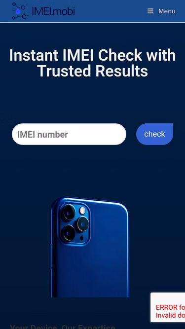 Screenshot of imei.mobi